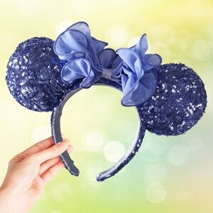 Disney - Blue Iris Sequined Minnie Ears, Brand New with Tags, Never Worn